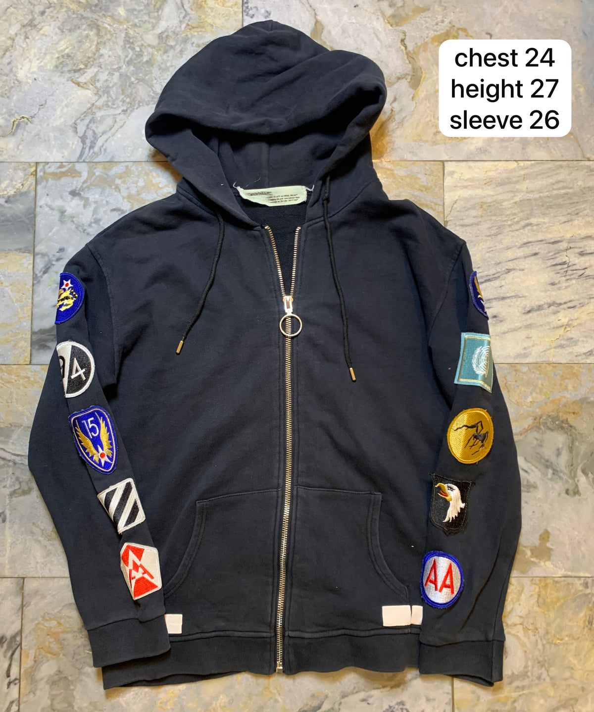 OFF WHITE MAIN LABEL VINTAGE HOODIE ZIPPER