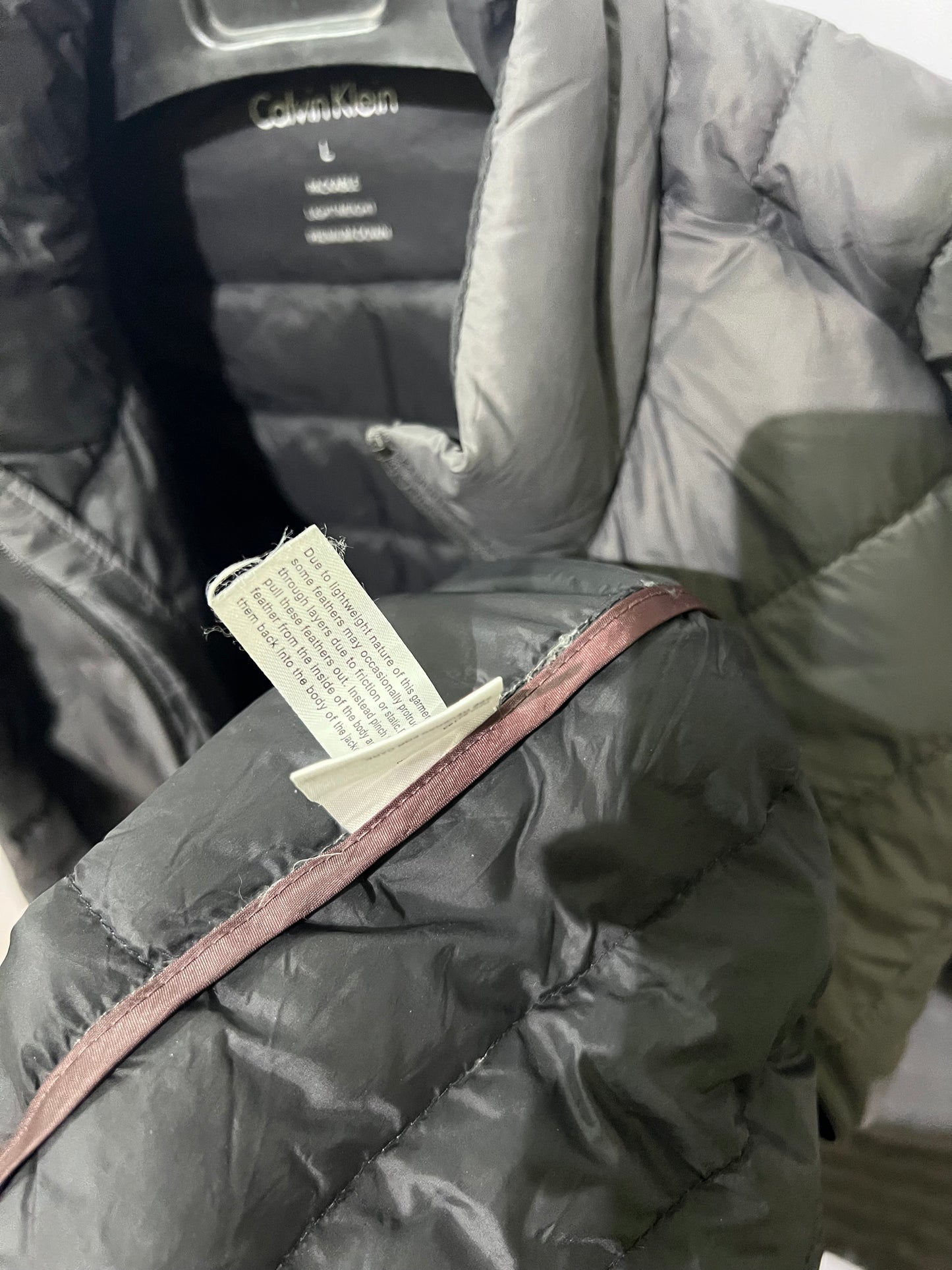 Calvin klien ultra light weight packable puffer
