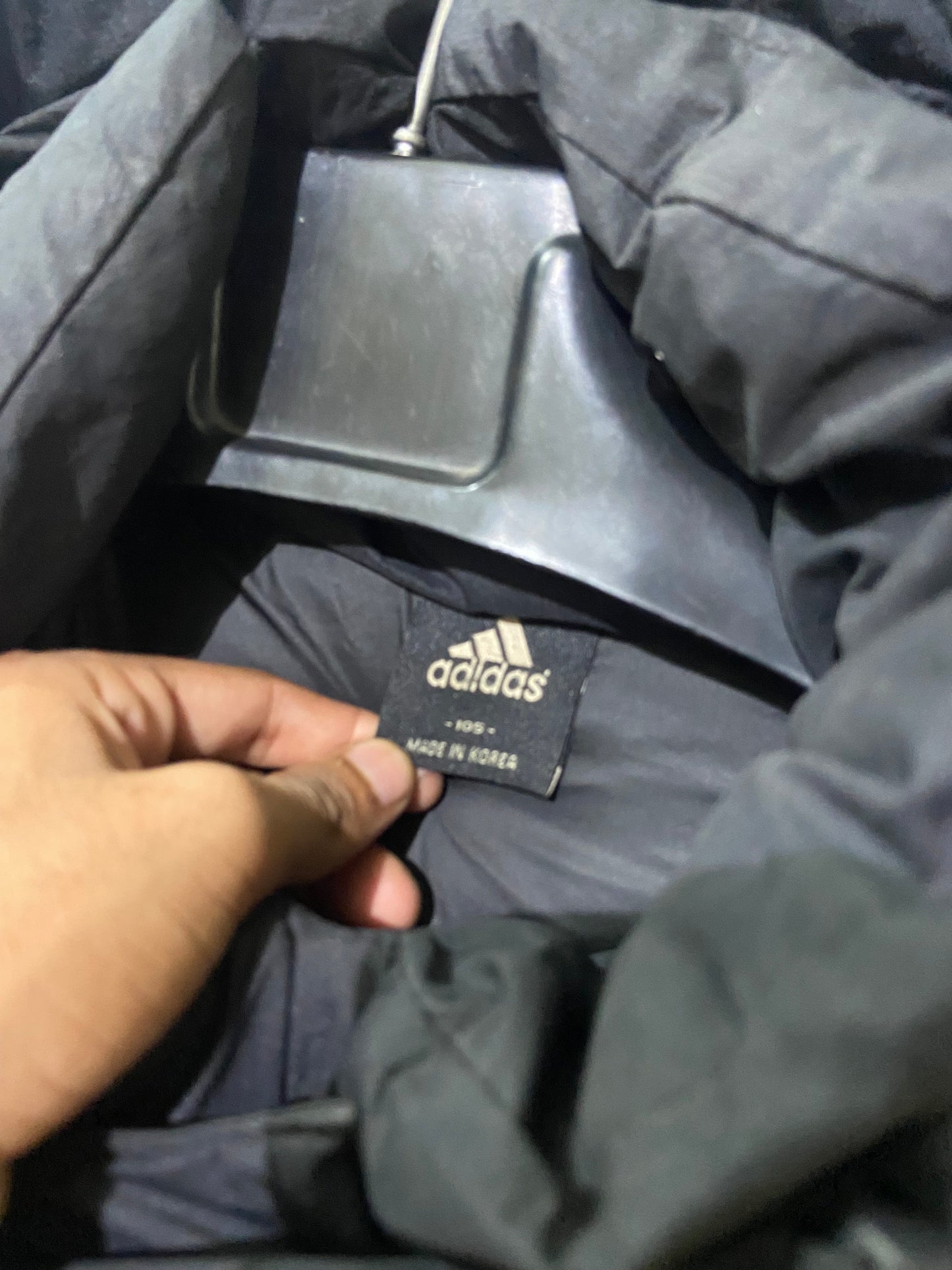 black Adidas hiking trekking 800 down jacket
