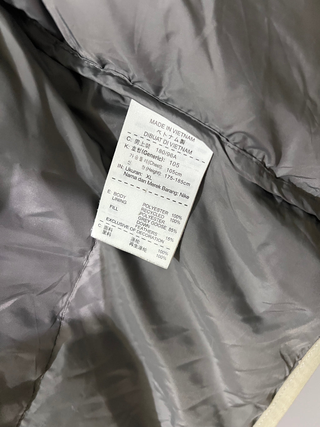 vintage Nike checkered zip-up puffer jacket