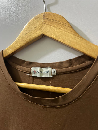Moncler cotton crewneck T-shirt from Moncler features a prominent utility patch pocket