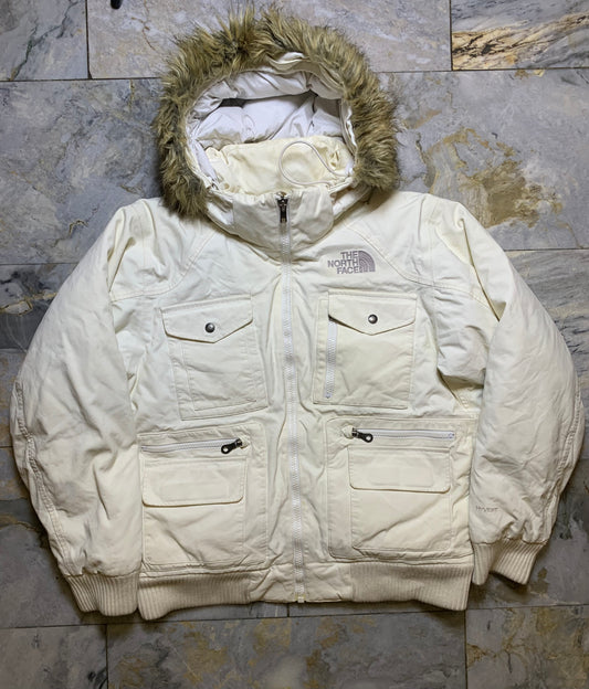THE NORTH FACE DENIM DUCK DOWN FEATHER BAGGY STYLE PUFFER (LARGE)